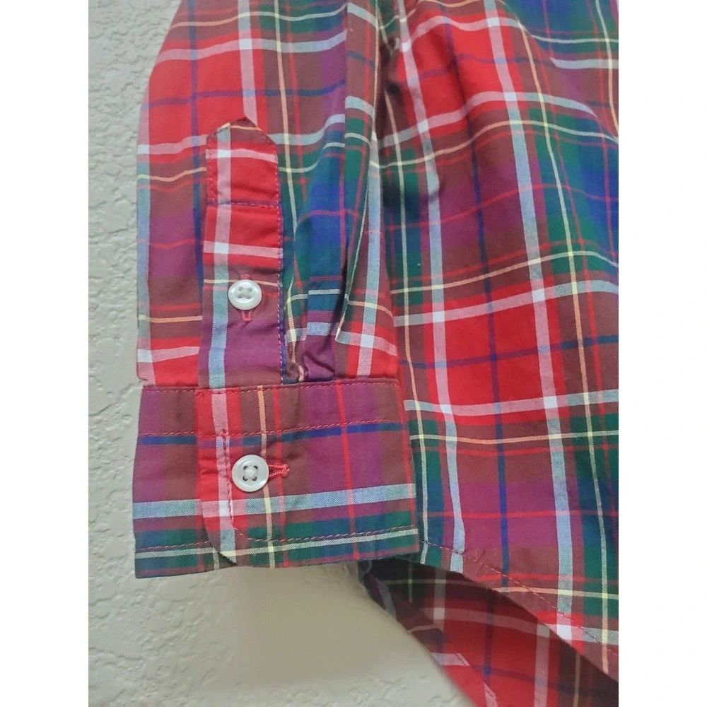 Polo Ralph Lauren Toddler Boy Plaid Button Down Shirt 2T Red Green Holiday Xmas